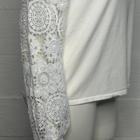 Belldini Top Off White / White Lace Long Sleeve Women's XL New - Picture 16 of 16